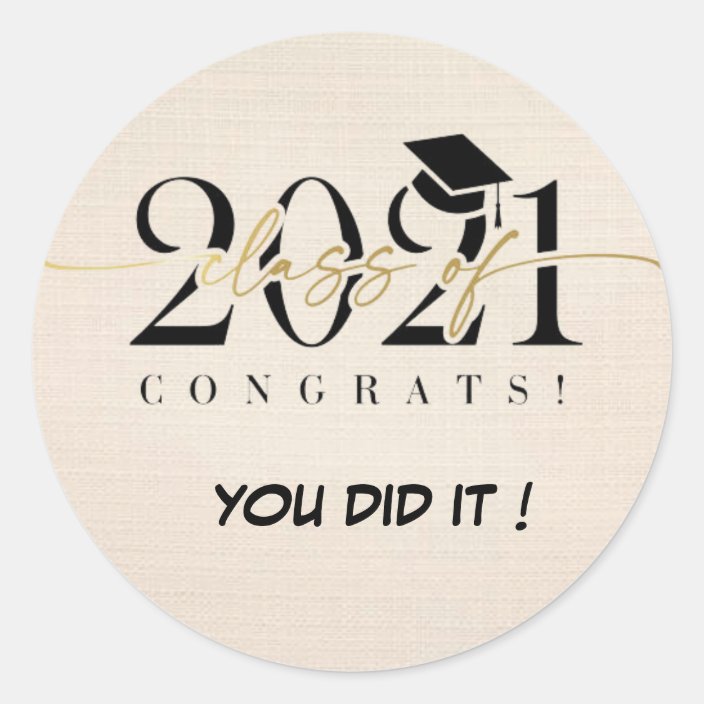 graduation round sticker Zazzle.co.uk