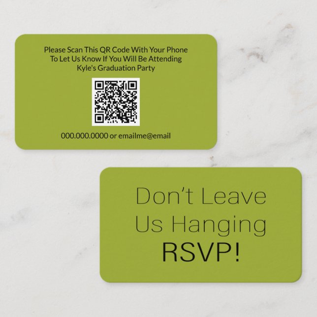 Graduation RSVP QR Code Response Card (Front/Back)