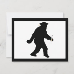 Graduation Sasquatch with Grad Cap Invitation