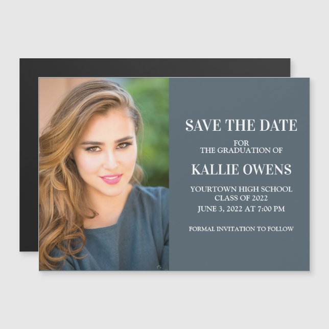 Graduation Save Date Announcement Photo  (Front/Back)