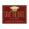 Graduation Save the Date Chic Maroon Gold Grad Cap