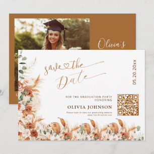 Graduation Save the Date QR Code   Boho Pampass