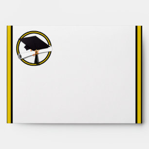 Graduation School Colours Gold And Black Envelopes