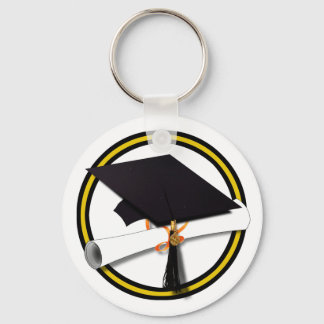 Graduation School Colours Gold And Black Key Ring