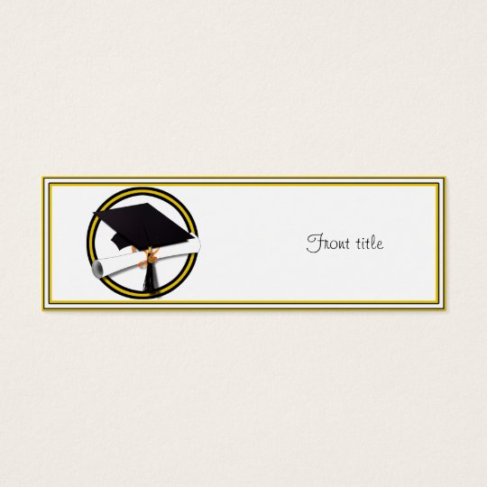 Graduation School Colours Gold And Black Mini Business Card