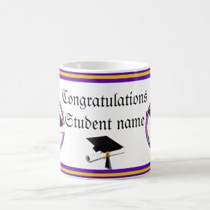 Graduation School Colours Purple and Gold Coffee Mug