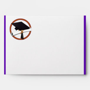 Graduation School Colours Purple and Gold Envelope