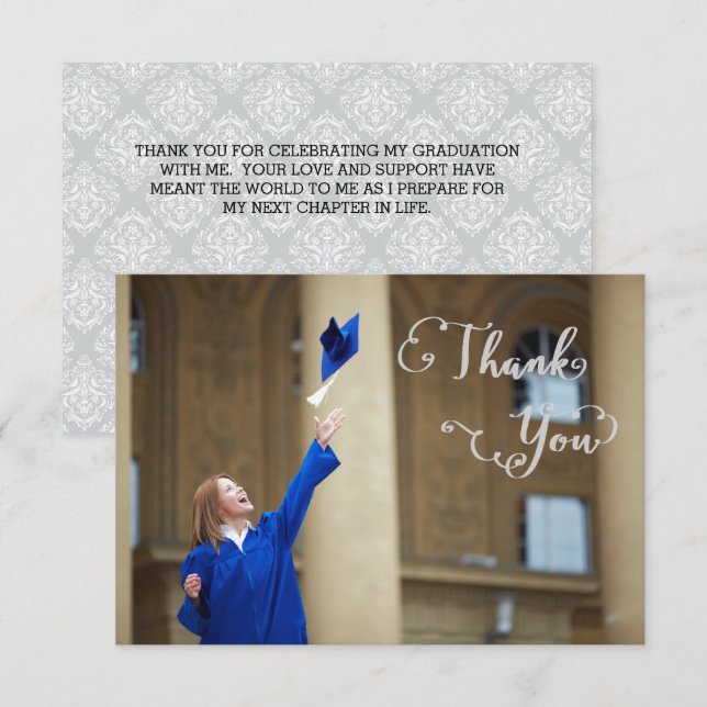 Graduation Script - 3x5 Thank You Invitation (Front/Back)