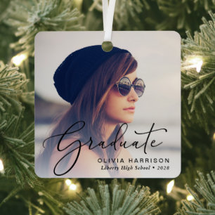 Graduation Script Photo Overlay Metal Tree Decoration