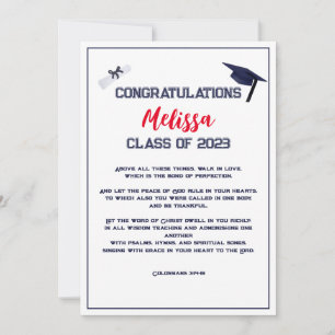 Graduation Scripture Red Greeting Card