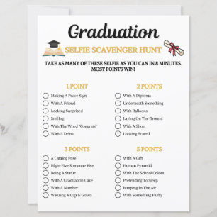Graduation Selfie Scavenger Hunt Game