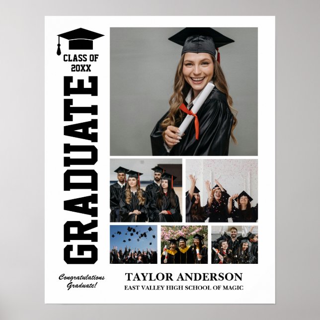 Graduation Senior Year Graduate Photo Collage Poster (Front)