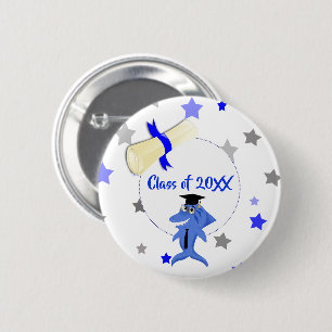 Graduation Shark party class of button