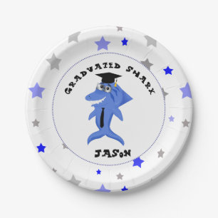 Graduation Shark party Paper Plate