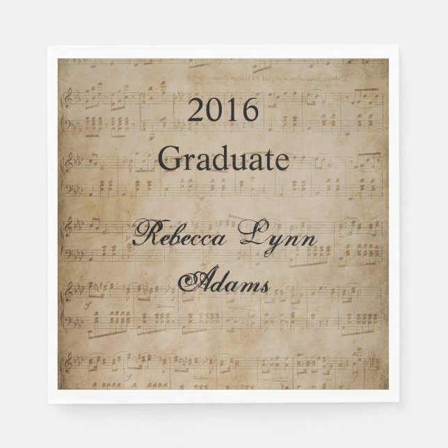 Graduation Sheet Music - Luncheon Napkins (Front)