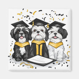 Graduation Shih Tzu Dogs Magnet