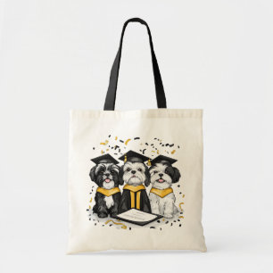 Graduation Shih Tzu Dogs Tote Bag