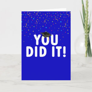 Graduation Sign and Hat in Confetti Card