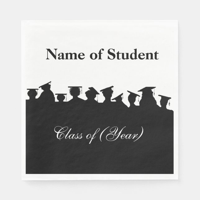 Graduation Silhouettes  or Reunion Custom Napkins (Front)