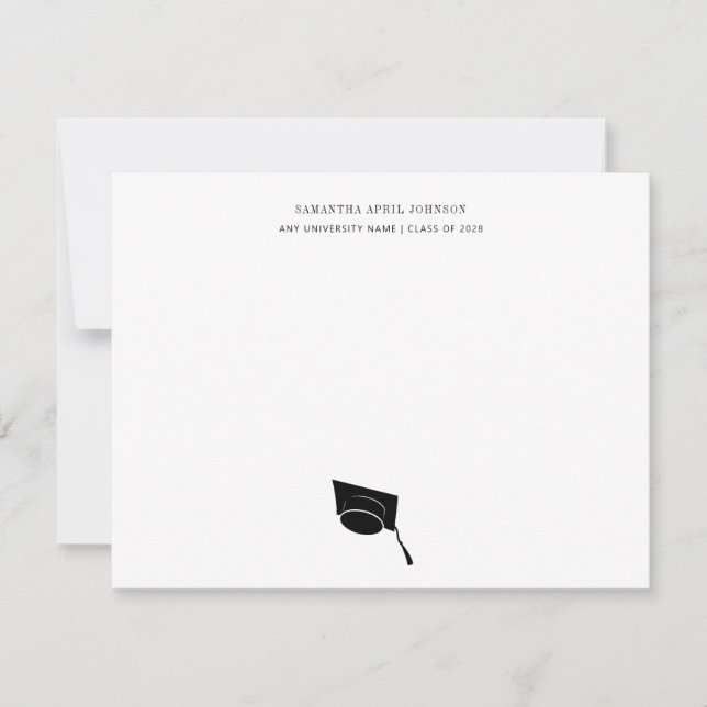 Graduation Simple Class of Grad Cap Card (Front)