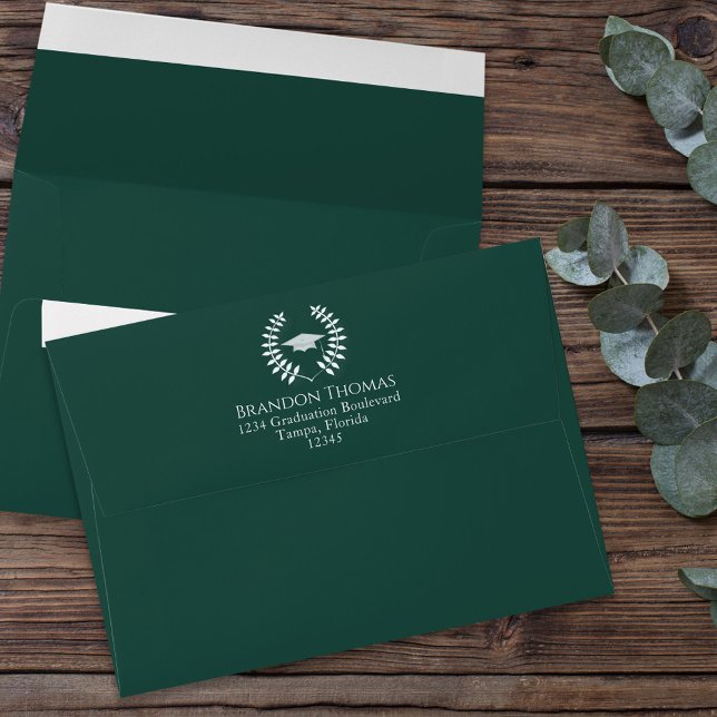 Graduation Simple Modern Classic Dark Green Envelope (Creator Uploaded)
