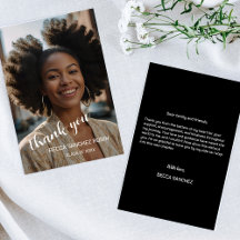 Graduation simple script thank you card