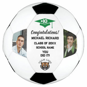 Graduation Soccer Custom Photo & Name Keepsake Football