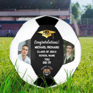 Graduation Soccer Custom Photo & Name Keepsake Football