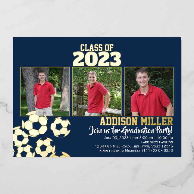 Graduation Soccer Tri Photo with Colour Choice (Front)