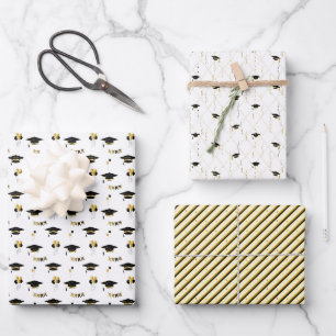 Graduation Sparkle Set 3 Wrapping Paper Sheet