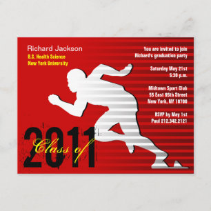 Graduation Sport Party Invitation Running