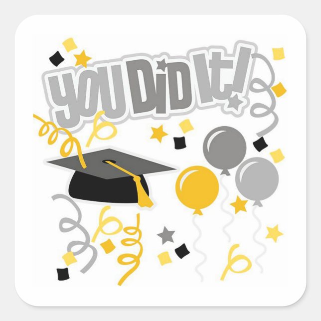 Graduation Square Sticker (Front)