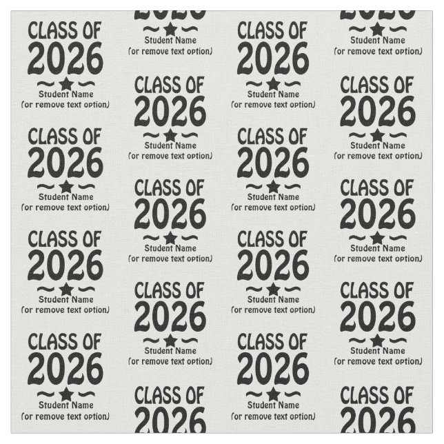 Graduation Star Class of 2026 Grad Fabric (Close Up)