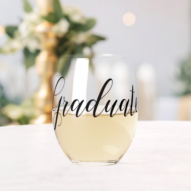 Graduation Stemless Wine Glass (Insitu (Wedding))