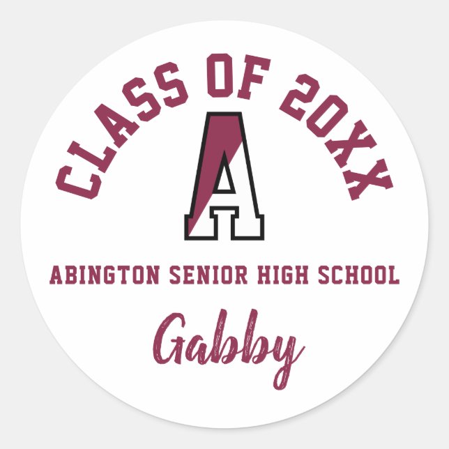 Graduation Stickers Abington Senior High School (Front)