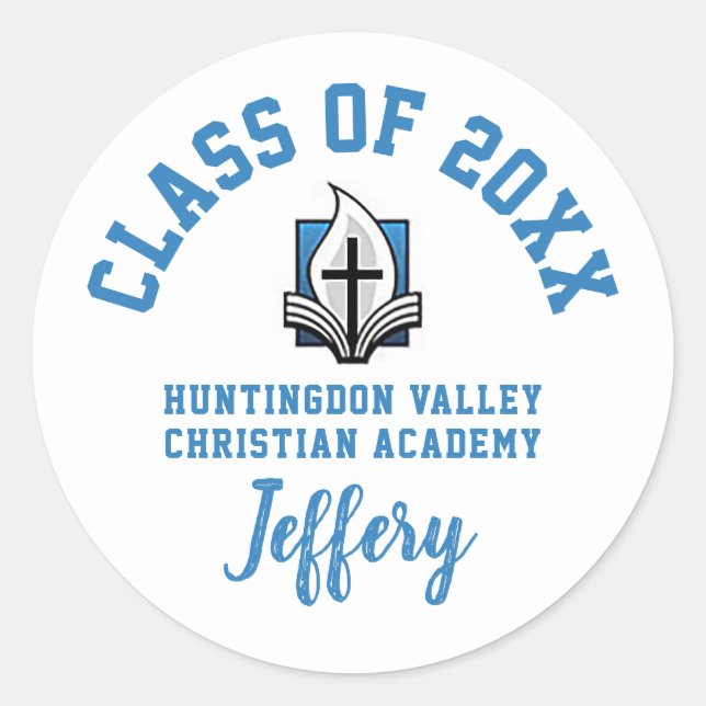 Graduation Stickers Huntingdon Valley Christian (Front)