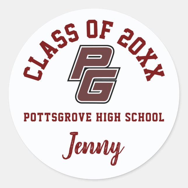 Graduation Stickers Pottsgrove High School, Custom (Front)