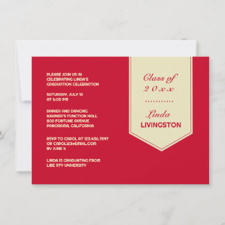 Graduation Stole Flat Invitation