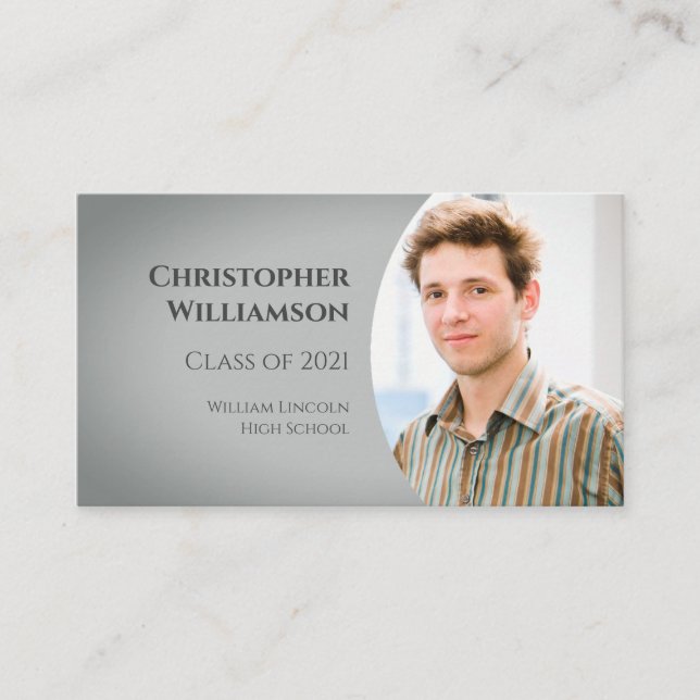 Graduation Student  School Networking Modern Photo Business Card (Front)