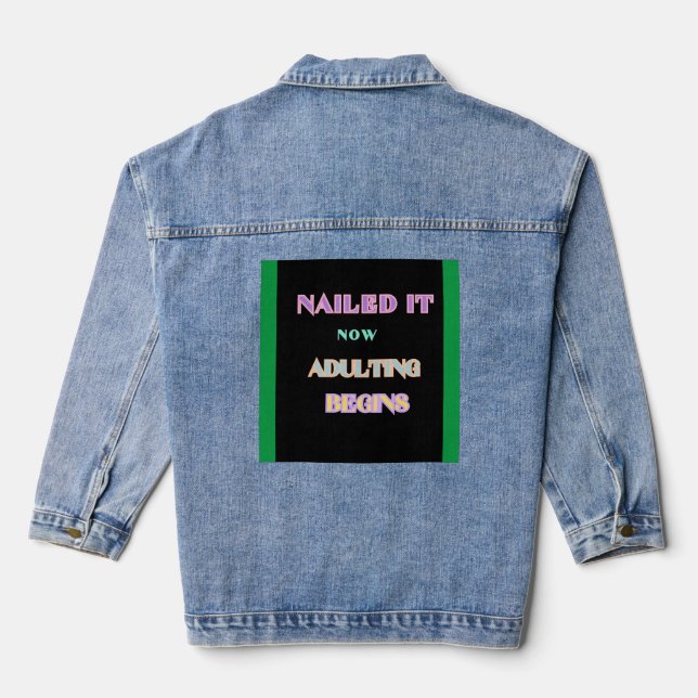 Graduation Success Women's Denim Jacket (Back)
