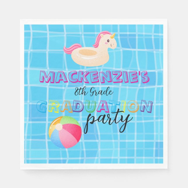 Graduation Swim Party Napkin (Front)