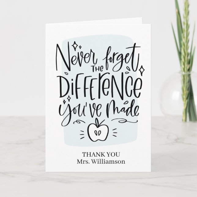 Graduation, Teacher appreciation Card (Front)