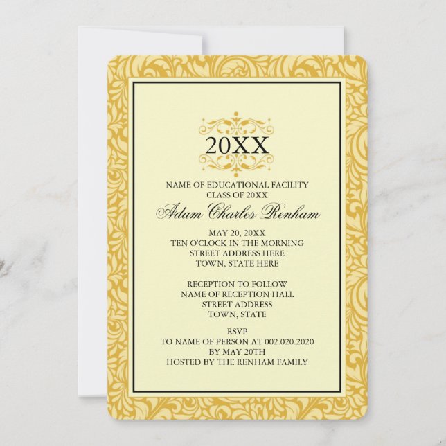 Graduation Template Golden Yellow Formal (Front)