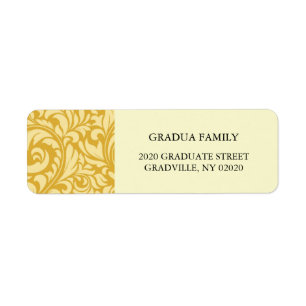 Graduation Template Golden Yellow Formal Label
