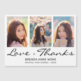 Graduation Thank You 3 Photo Collage Black Script