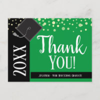 Graduation Thank You Any Year Confetti Green