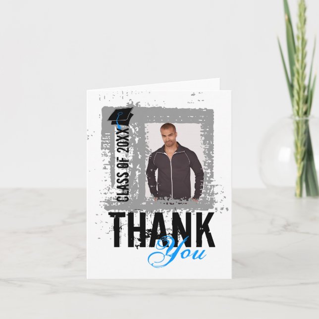 Graduation Thank You Blank Card Add Photo (Front)