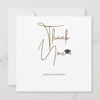 Graduation Thank You Card Dalton White Serif Black