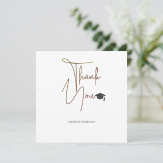 Graduation Thank You Card Dalton White Serif Black