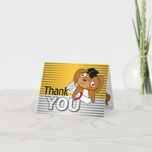 Graduation Thank You Card Dog Orange